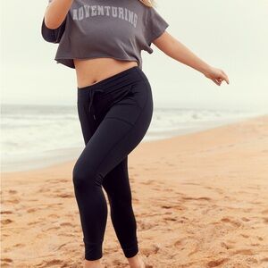 Aerie Warmup Drawcord Leggings Black Medium